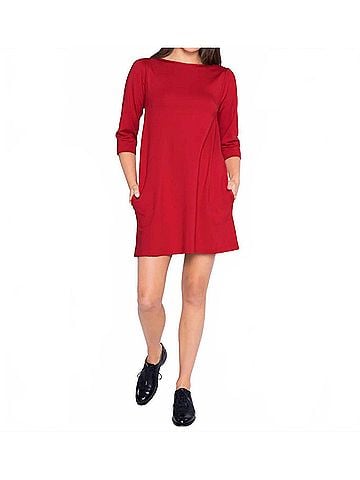 Ripley Rader Ponte Knit A-Line Dress in Red (view 2)