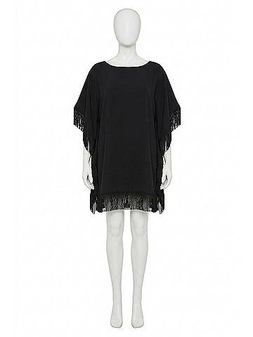 Trina Turk Mini Neena Fringe Dress in Black (view 1)