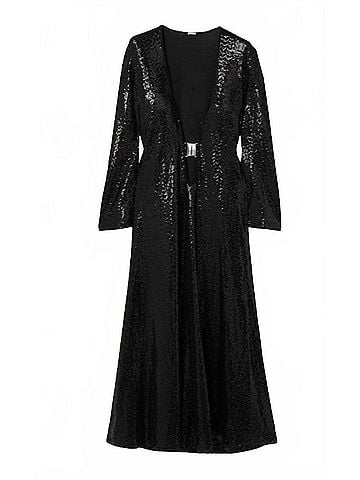 Dodo Bar Or Nina Sequined Cutout Stretch-Jersey Maxi Dress in Black (view 1)