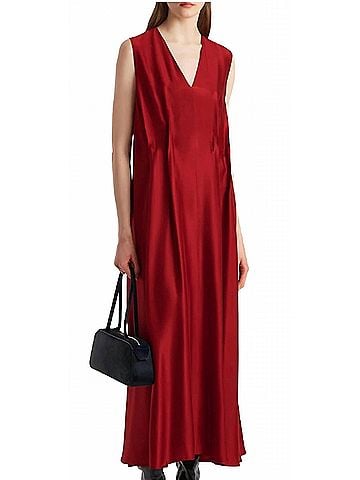 Khaite Syd Dress in Crimson (view 2)