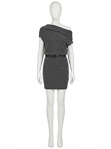 Brochu Walker Women's Lori Sleeveless Mini Dress in Dark Charcoal Melange (view 1)