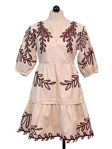 Caballero Carrie Mini Dress in Ivory/Chocolate (view 1)