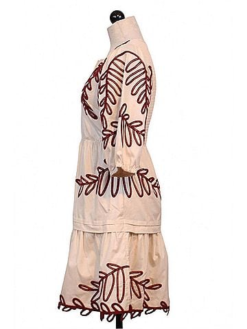 Caballero Carrie Mini Dress in Ivory/Chocolate (view 2)