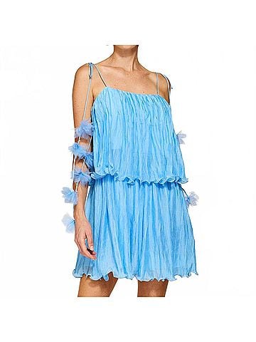 Line & Dot Chara Mini Dress in Blue (view 2)