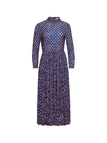 Hunter Bell Sabine Mock Neck Midi Dress in Autumn Fleur Navy (view 1)
