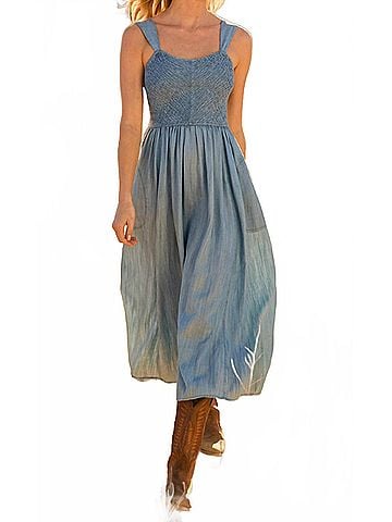 Nic + Zoe Denim Sarah Dress in Mid Wash (view 2)