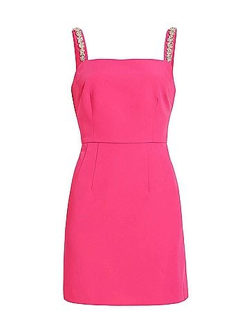 Milly Adella Cady Embellished Mini Dress in Pink (view 1)