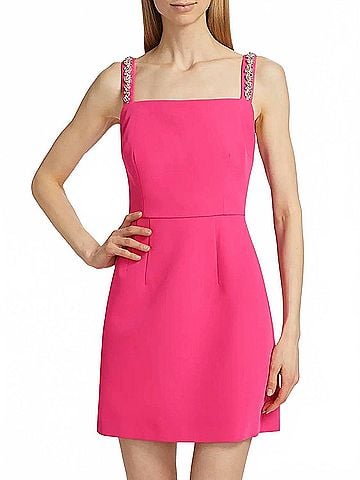Milly Adella Cady Embellished Mini Dress in Pink (view 2)