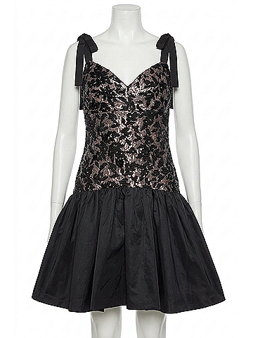 Silvia Tcherassi Marguerite Black Tie Mini Dress in Black (view 1)