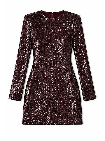 Toccin Mirren Long Sleeve Shift Mini Dress in Deep Spice (view 1)