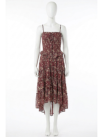 Olivaceous Rey Midi Dress in Plum/Cream (view 1)