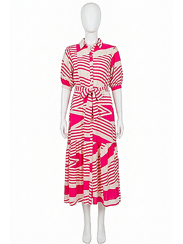 Flying Tomato Seaside Stripe Maxi Dress in Multi (view 1)