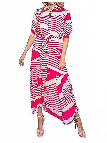 Flying Tomato Seaside Stripe Maxi Dress in Multi (view 2)