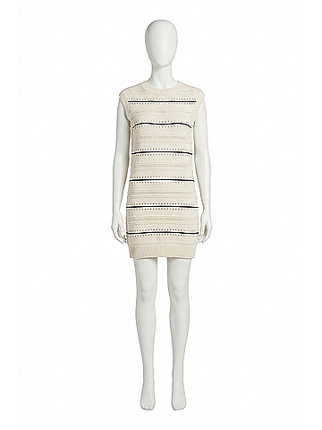 Sanctuary Textured Mod Mini Dress in Light Oat/Black (view 1)