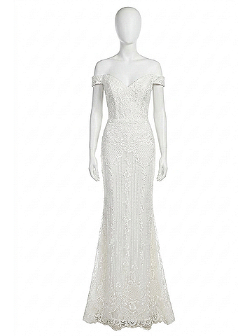 Clarisse Fit And Flare Bridal Gown in Ivory (view 1)