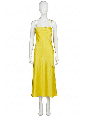 Susana Monaco Satin Bias Cut Slip Dress in Lemon (view 1)