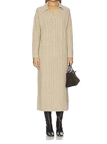 Line & Dot Emila Maxi Dress in Beige (view 2)