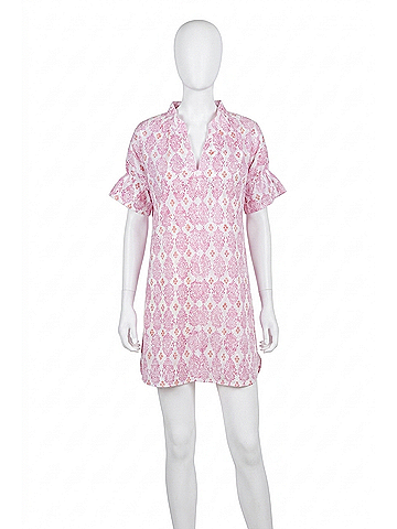 Finley Crosby Dress in Pink/White (view 1)