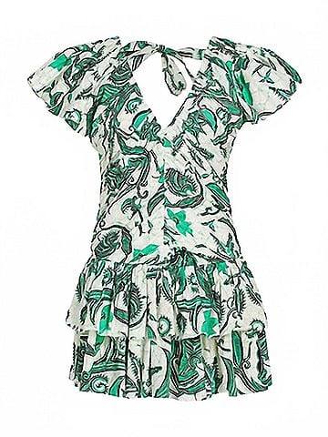 Love The Label Minette Mini Dress in Emerald Print (view 1)