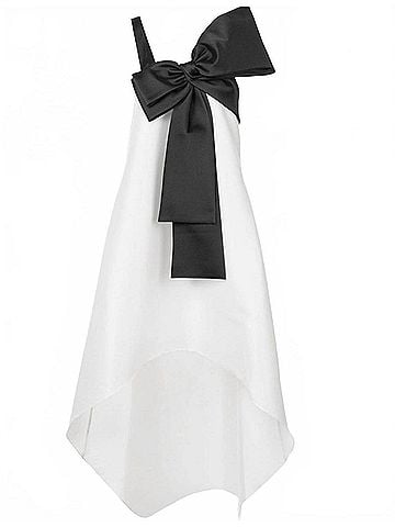 Sachin + Babi Lura Dress Bow High-Low Dress in White/ Black (view 1)