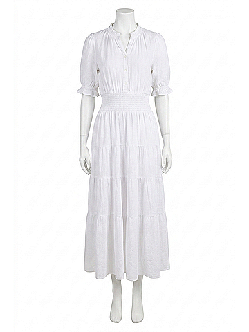 Southern Tide Christa Short Sleeve Maxi Dress in Classic White (view 1)