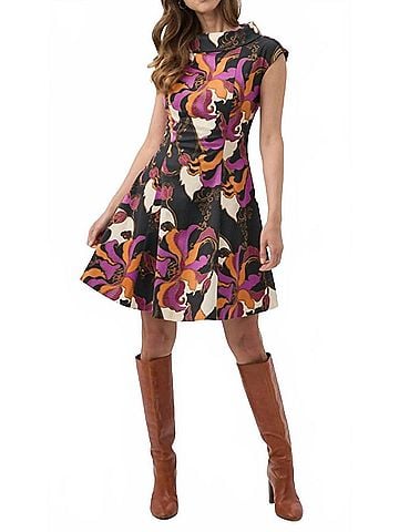 Trina Turk Sabar 2 Dress in Multi Purple Black Floral (view 2)