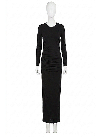 James Perse Women's Skinny Crew Dress in Black (view 1)