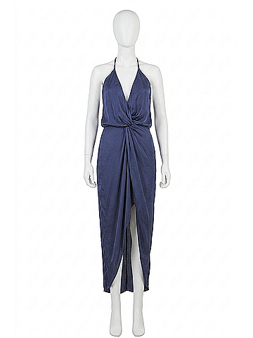 Young Fabulous & Broke Siren Midi Slip Dress in Aviator Blue (view 1)