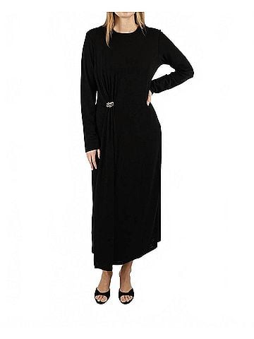 Vince. Side Draped Long Sleeve Dress in Black (view 2)