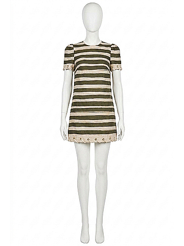 Zimmermann Rebellion Rope Dress in Olive Stripe (view 1)