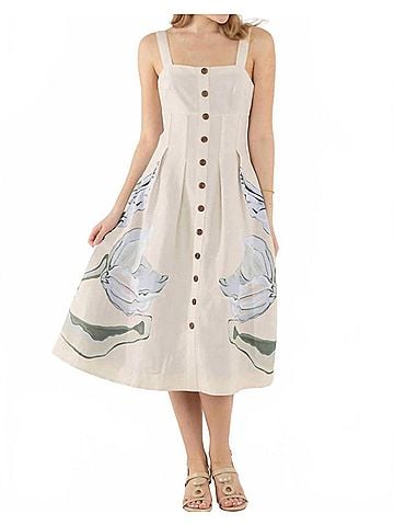 Emily McCarthy Constance Midi Dress in Lavender Fields (view 2)