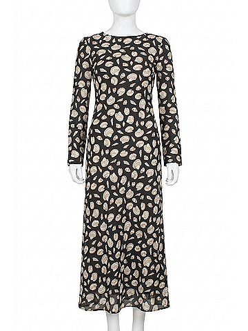 Ciao Lucia Gaia Long Sleeve Midi Dress in Shell (view 1)