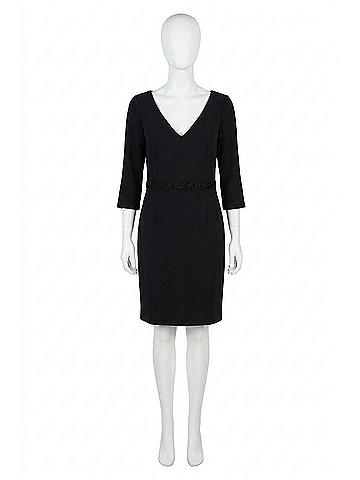 Aidan Mattox Beaded Waist Dress in Black (view 1)