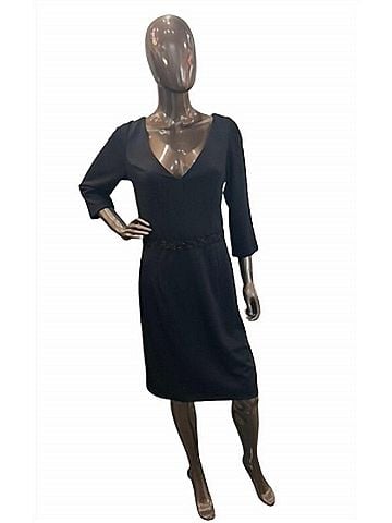 Aidan Mattox Beaded Waist Dress in Black (view 2)