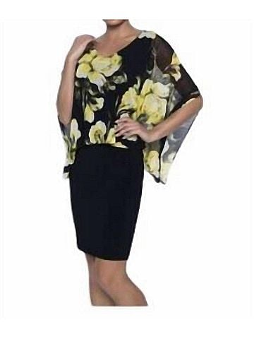 Frank Lyman Design Floral Knit Dress in Yellow/Black (view 2)