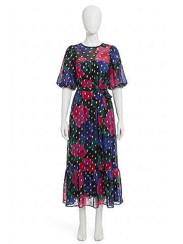 Donna Morgan Gold Foil Maxi Dress in Multi Colored (view 1)