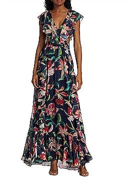 70s style maxi dress Deadstock Vintage 1970s Maxi Dress by Algo Blue Polyester Jersey main image 0