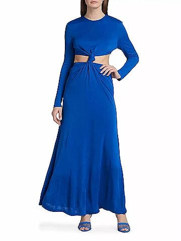 FARM Rio Women's Knot Cut Out Maxi Dress in Medium Blue (view 2)