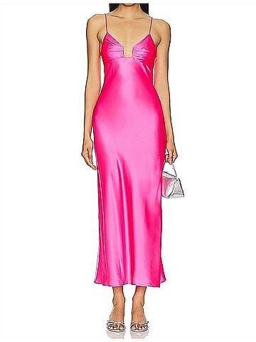 Susana Monaco Silk Square Wire Dress in Shocking Pink (view 2)