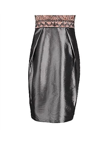 Sue Wong Beaded Scrolling Dress in Charcoal (view 2)