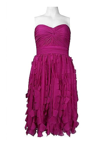 Monique Lhuillier Women's Strapless Tiered Cut Short Dress in Fuchsia (view 2)