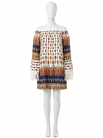 Kori America Tuscan Off The Shoulder Mini Dress - Plus in Tan (view 1)