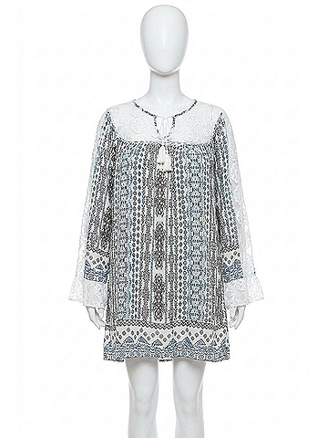 Kori America Ruffles & Lace Dress - Plus in Blue (view 1)