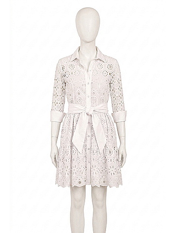 Gretchen Scott Designs Women's La Di Da Little Bo Peep Eyelet Dress in White (view 1)
