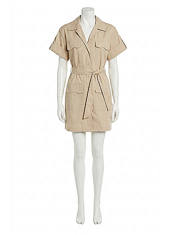 Finley Weathercloth Cargo Dress in Light Tan (view 1)
