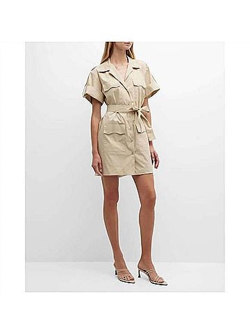 Finley Weathercloth Cargo Dress in Light Tan (view 2)