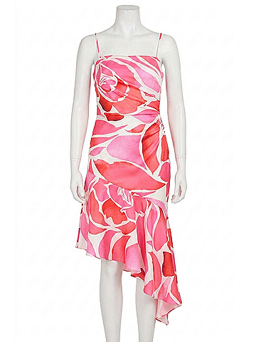 Milly Dream Rose Asymmetrical Hem Dress in Ponk (view 1)