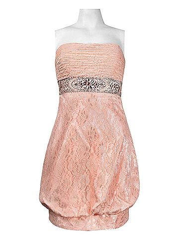 Sue Wong Strapless Beaded Empire Balloon Dress in Blush (view 2)