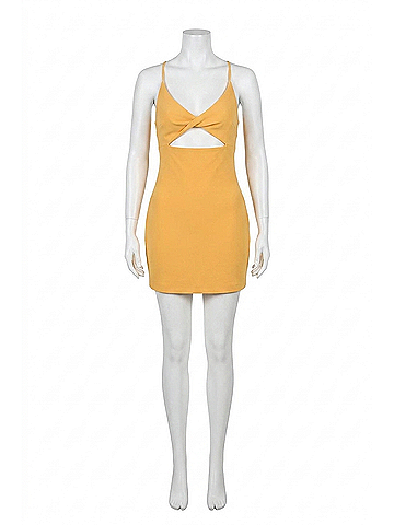 Bec & Bridge Cammi Cutout Bodycon Mini Dress in Yellow (view 1)