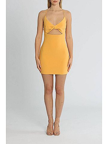 Bec & Bridge Cammi Cutout Bodycon Mini Dress in Yellow (view 2)